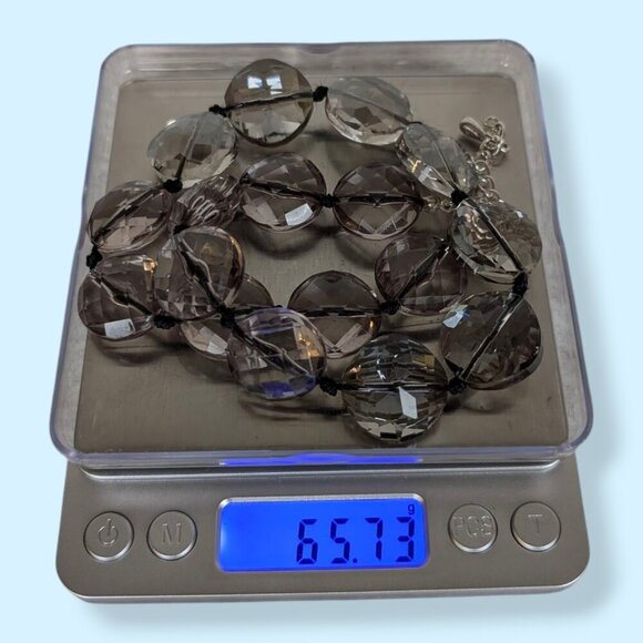 Vintage Faceted Crystal & Lucite Bead Necklace - Picture 7 of 7